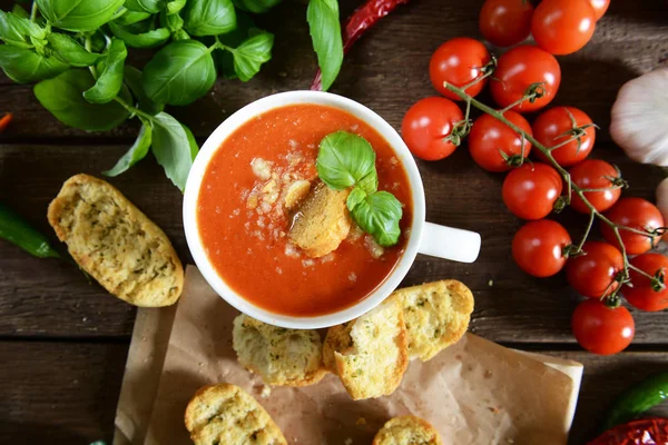 Lezzetli gazpacho çorbası — Stok fotoğraf