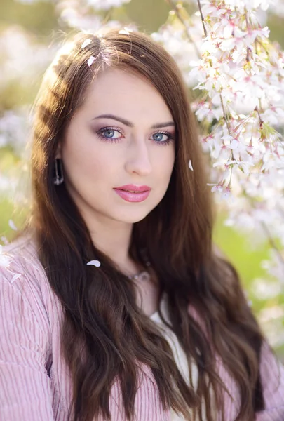 Spring Portrait Beautiful Young Woman — Stock Photo, Image