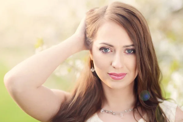 Spring Portrait Beautiful Young Woman — Stock Photo, Image