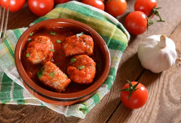 Meat balls in tomato sauce in bowl