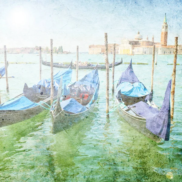Barche Veneziane Stile Vintae — Foto Stock