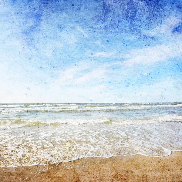 Beautiful Summer Landscape Sea Cloudy Sky Vintage Style — Stock Photo, Image