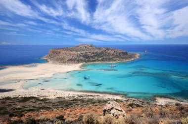 Ünlü Balos lagün Yunanistan ada Girit