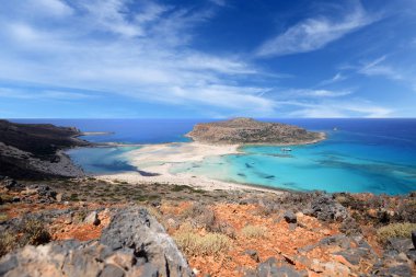 Ünlü Balos lagün Yunanistan ada Girit