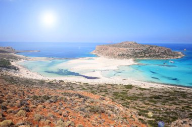Ünlü Balos lagün Yunanistan ada Girit