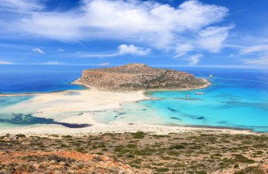 Ünlü Balos lagün Yunanistan ada Girit