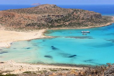 Ünlü Balos lagün Yunanistan ada Girit