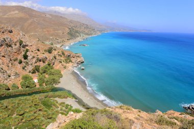Ünlü Preveli beach Crete Island, Yunanistan