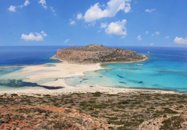 Ünlü Balos lagün Yunanistan ada Girit