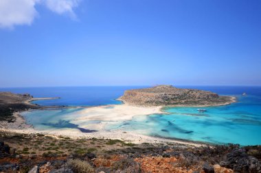 Ünlü Balos lagün Yunanistan ada Girit