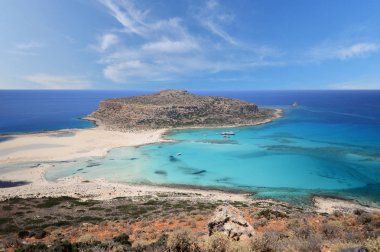 Ünlü Balos lagün Yunanistan ada Girit
