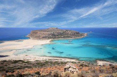 Ünlü Balos lagün Yunanistan ada Girit