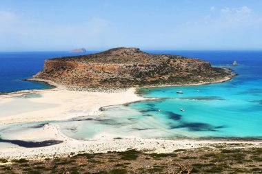 Güzel Balos lagün adada Crete, Yunanistan
