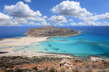 Güzel Balos lagün adada Crete, Yunanistan