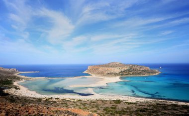 Güzel Balos lagün adada Crete, Yunanistan