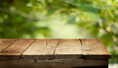 Görüntü montages boş ahşap tablo