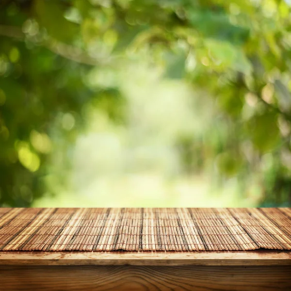 Empty Wooden Table Display Montages — Stock Photo, Image