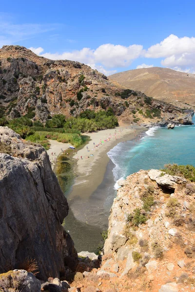 Playa Preveli Isla Creta Grecia — Foto de Stock