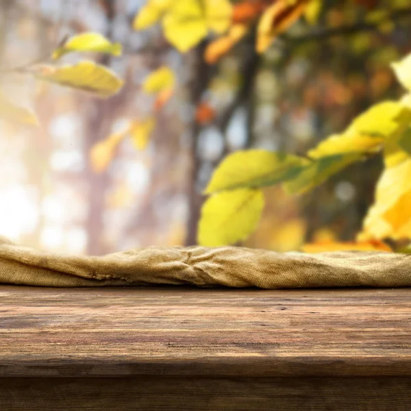 Empty Wooden Table Display Montages — Stock Photo, Image