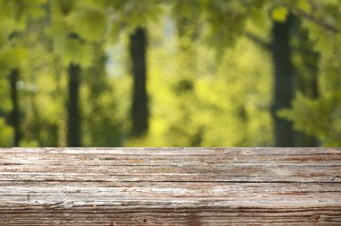 Görüntü montages boş ahşap tablo