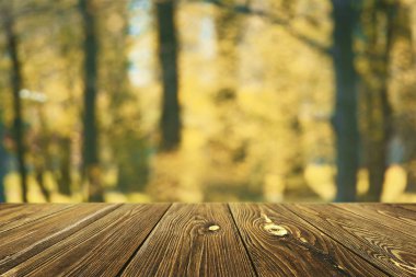 Görüntü montages boş ahşap tablo