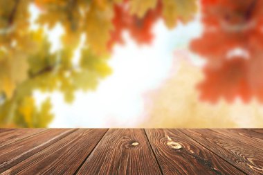 Görüntü montages boş ahşap tablo