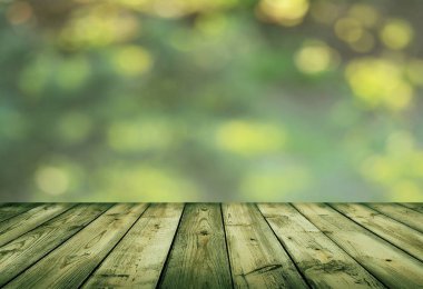 Görüntü montages boş ahşap tablo