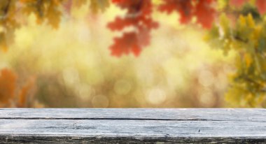 Görüntü montages boş ahşap tablo