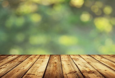 Görüntü montages boş ahşap tablo