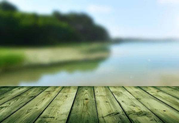 Empty Wooden Table Display Montages — Stock Photo, Image