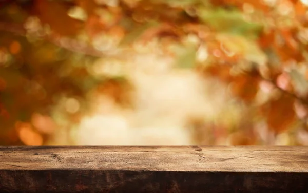 Empty Wooden Table Display Montages — Stock Photo, Image