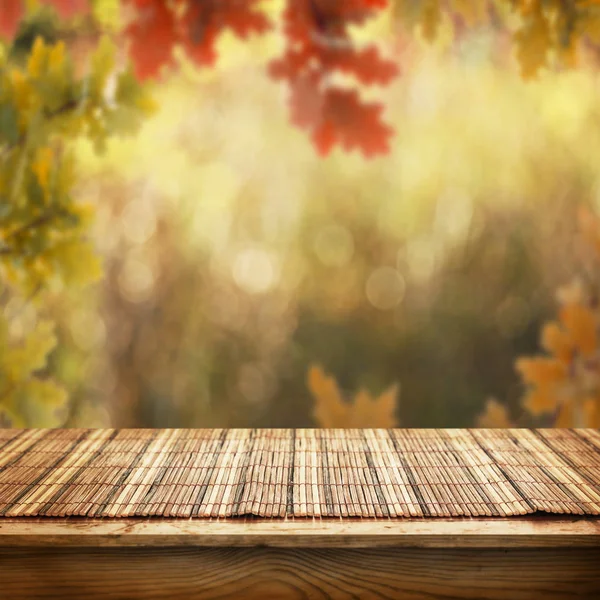 Empty Wooden Table Display Montages — Stock Photo, Image