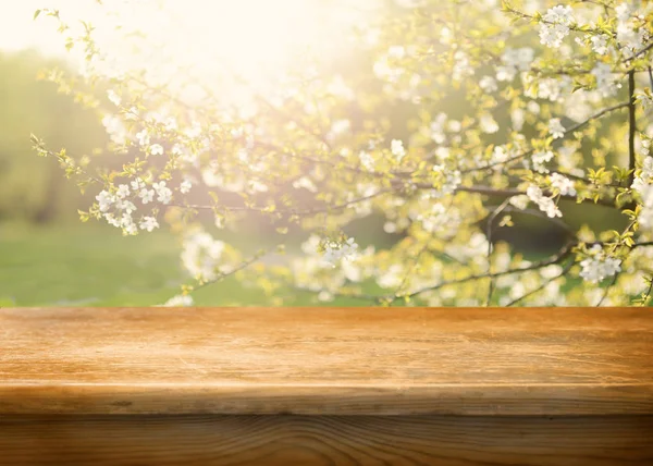 Mesa Madera Vacía Para Montajes Exhibición — Foto de Stock