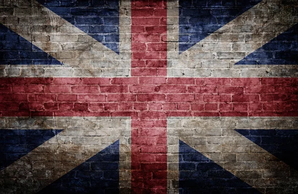 United Kingdom Flag Brick Wall Background — Stockfoto