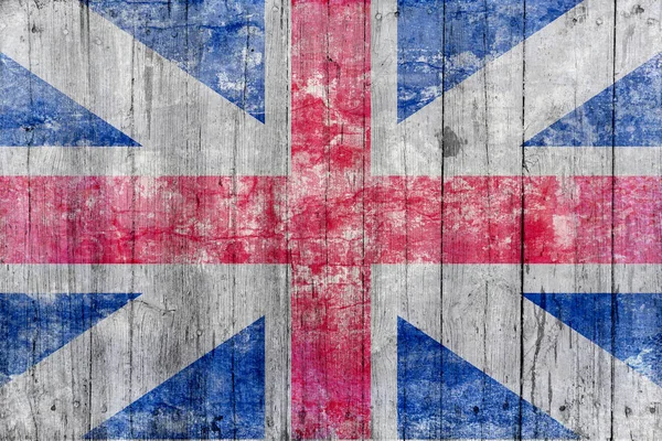 Flaga Wielkiej Brytanii Grunge Podłoże Drewniane — Zdjęcie stockowe