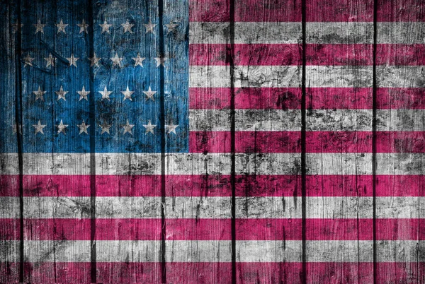 Usa Zászló Festett Fából Készült Háttér — Stock Fotó