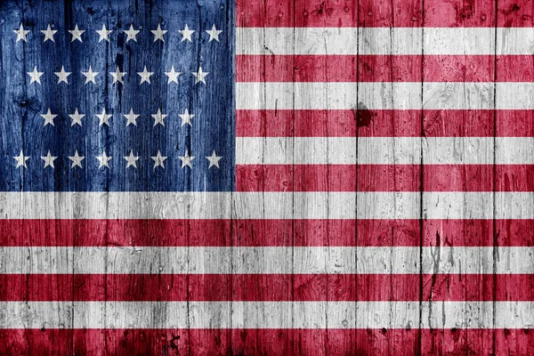 Usa Flag Painted Wooden Background — Stock Photo, Image