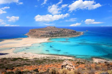 güzel ünlü Balos lagün Yunanistan ada Girit