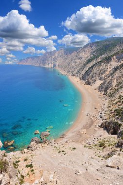 Ünlü plaj Platia Ammos Kefalonia Adası Yunanistan