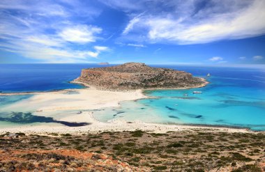 güzel ünlü Balos lagün Yunanistan ada Girit