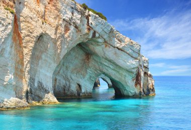güzel mavi mağaralar adada zakynthos, Yunanistan
