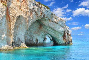 güzel mavi mağaralar adada zakynthos, Yunanistan