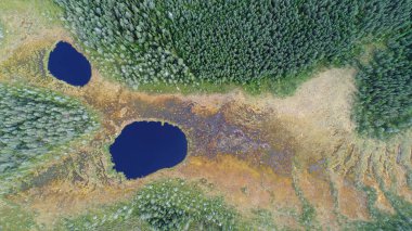 Güzel yaz manzara havadan görünümü 