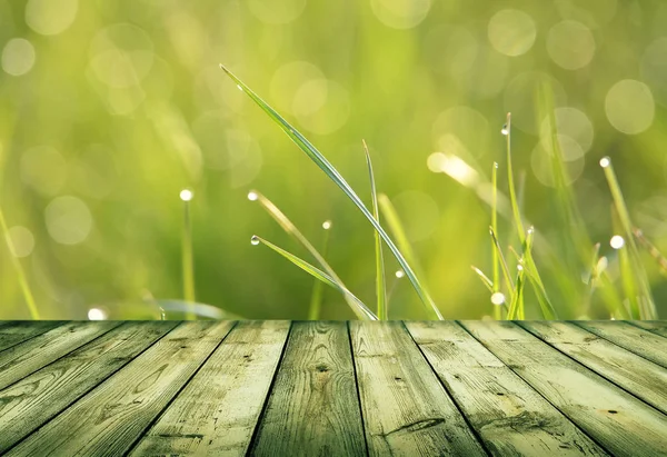 Empty Wooden Table Display Montages — Stock Photo, Image