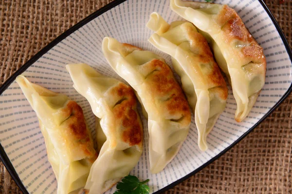 Nahsicht Auf Köstliche Gyoza Knödel — Stockfoto