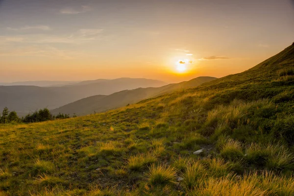 Beautiful Sunset Majestic Mountains — Stock Photo, Image