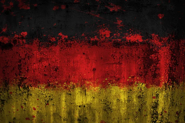 Duitsland Vlag Geschilderd Oude Ristic Metalen Plaat — Stockfoto