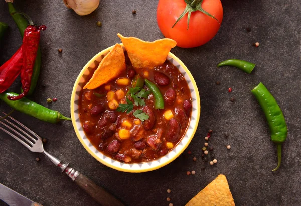 Delizioso Chili Con Carne Ciotola — Foto Stock