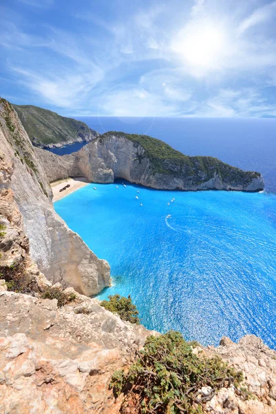 Praia Navagio Ilha Zakynthos Grécia — Fotografia de Stock