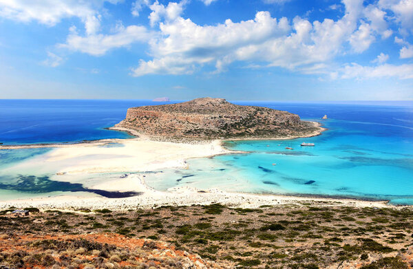 beautiful famous Balos lagoon on Greece island Crete